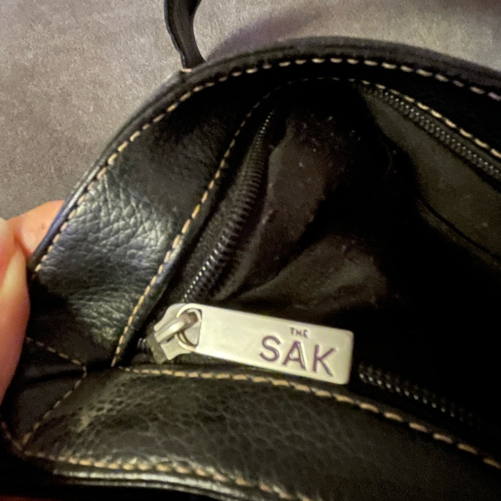 The Sak original black leather satchel shoulder purse great condition vintage - Picture 5 of 6